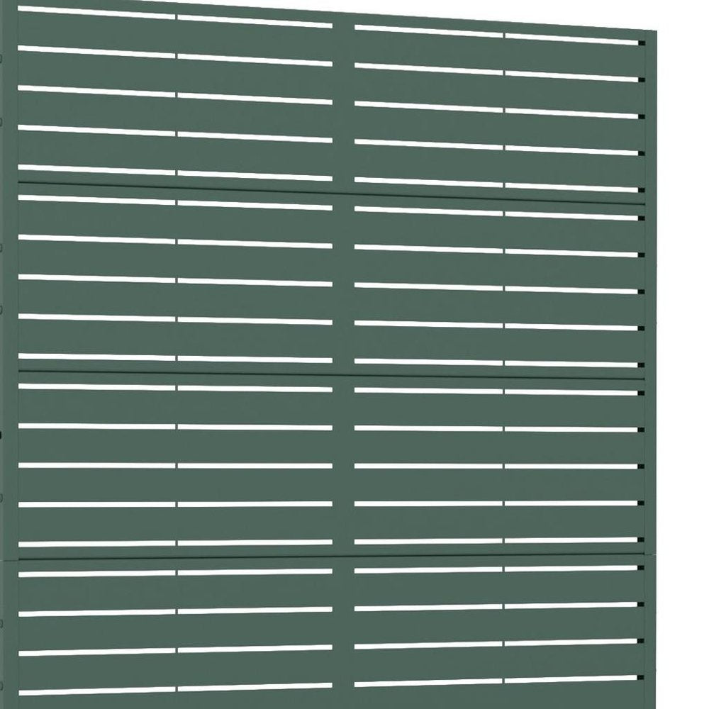 72" Green Argyle Steel Six Panel Outdoor Privacy Screen