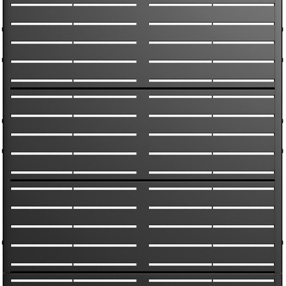 72" Black Argyle Steel Six Panel Outdoor Privacy Screen