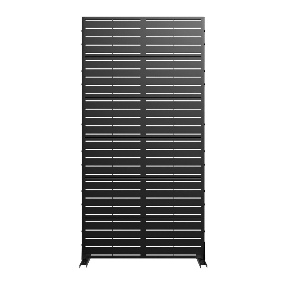72" Black Argyle Steel Six Panel Outdoor Privacy Screen
