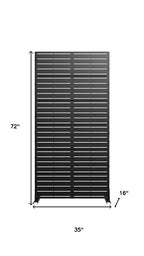 72" Black Argyle Steel Six Panel Outdoor Privacy Screen