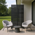 72" Black Argyle Steel Six Panel Outdoor Privacy Screen