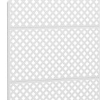 72" White Argyle Steel Three Panel Outdoor Privacy Screen