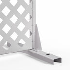 72" White Argyle Steel Three Panel Outdoor Privacy Screen