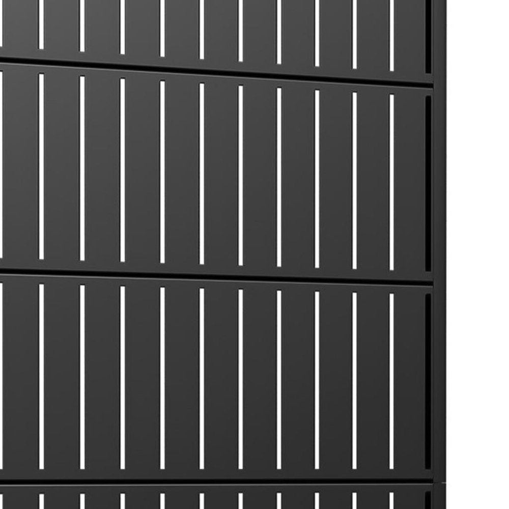 72" Black Argyle Steel Six Panel Outdoor Privacy Screen