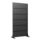 72" Black Argyle Steel Six Panel Outdoor Privacy Screen