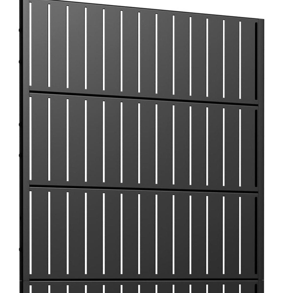 72" Black Argyle Steel Six Panel Outdoor Privacy Screen