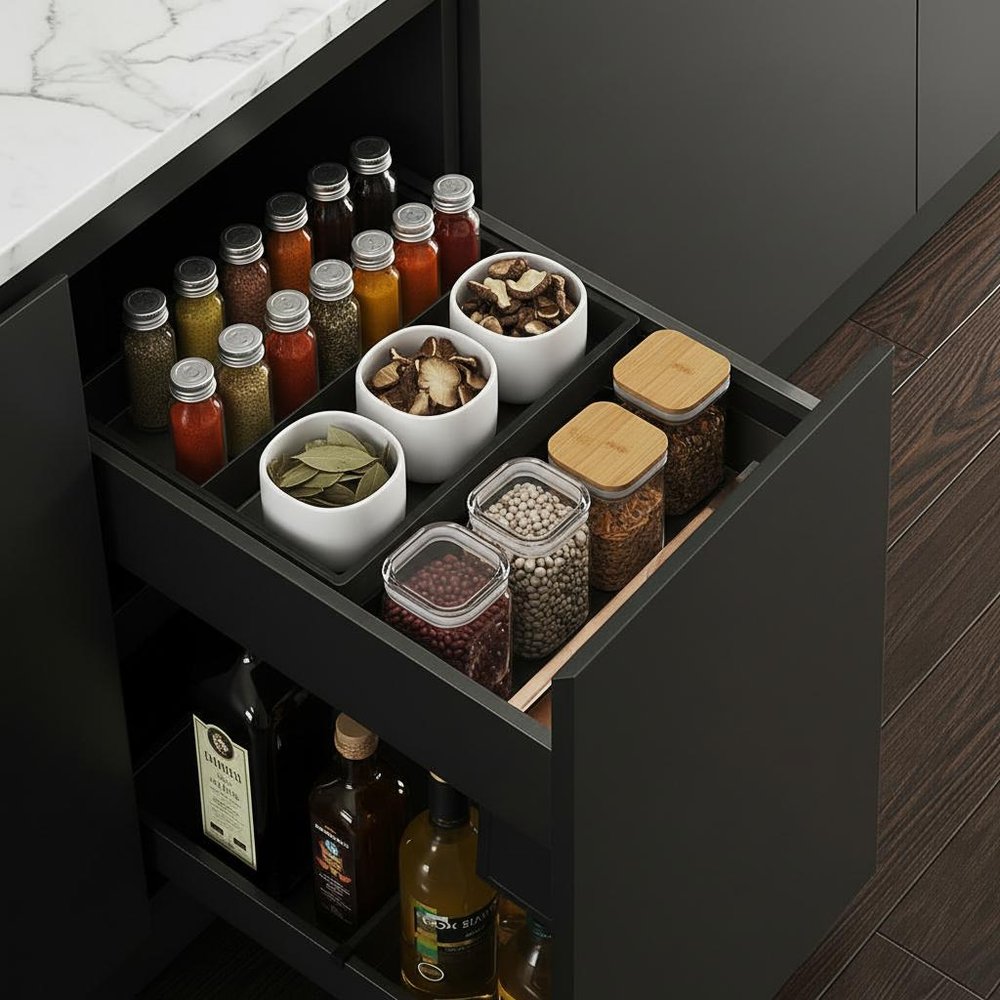 21" Black Stainless Steel Kitchen Cabinet Insert