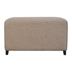 32" Cream And Brown Boucle Ottoman