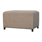 32" Cream And Brown Boucle Ottoman