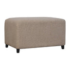 32" Cream And Brown Boucle Ottoman