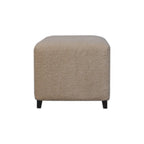 32" Cream And Brown Boucle Ottoman