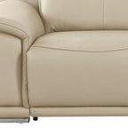 107" Light Gray Italian Leather Reclining USB Sofa