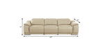 107" Light Gray Italian Leather Reclining USB Sofa