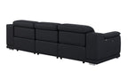 107" Light Gray Italian Leather Reclining USB Sofa
