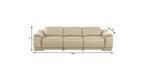 107" Light Gray Italian Leather Reclining USB Sofa