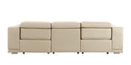 107" Light Gray Italian Leather Reclining USB Sofa