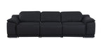 107" Light Gray Italian Leather Reclining USB Sofa