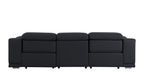 107" Light Gray Italian Leather Reclining USB Sofa