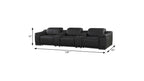 134" Beige Italian Leather Reclining USB and Wireless Charger Sofa And Storage