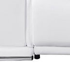 134" Beige Italian Leather Reclining USB and Wireless Charger Sofa And Storage
