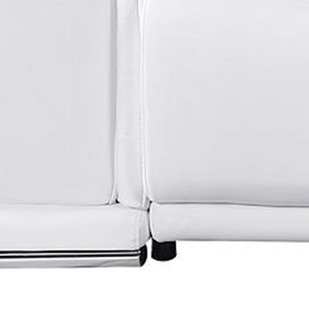 134" Beige Italian Leather Reclining USB and Wireless Charger Sofa And Storage