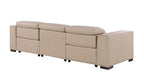 110" Black Top Grain Leather Reclining USB Sofa
