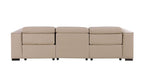 110" Black Top Grain Leather Reclining USB Sofa