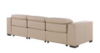 110" Black Top Grain Leather Reclining USB Sofa