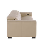 110" Black Top Grain Leather Reclining USB Sofa