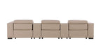 136" Black Top Grain Leather Reclining USB and Wireless Charger Sofa And Storage