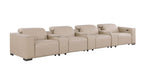 179" Black Top Grain Leather Reclining USB Sofa And Storage
