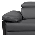 104" Dark Gray Italian Leather Reclining USB Sofa