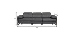 104" Dark Gray Italian Leather Reclining USB Sofa