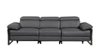 104" Dark Gray Italian Leather Reclining USB Sofa