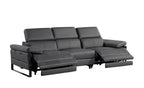 104" Dark Gray Italian Leather Reclining USB Sofa