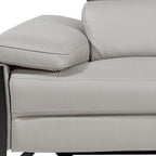 104" Dark Gray Italian Leather Reclining USB Sofa
