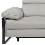 104" Dark Gray Italian Leather Reclining USB Sofa