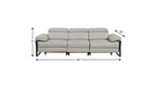 104" Dark Gray Italian Leather Reclining USB Sofa