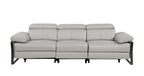 104" Dark Gray Italian Leather Reclining USB Sofa