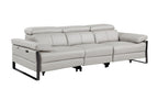 104" Dark Gray Italian Leather Reclining USB Sofa