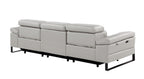 104" Dark Gray Italian Leather Reclining USB Sofa