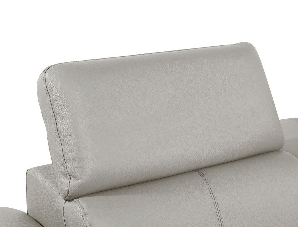 104" Dark Gray Italian Leather Reclining USB Sofa