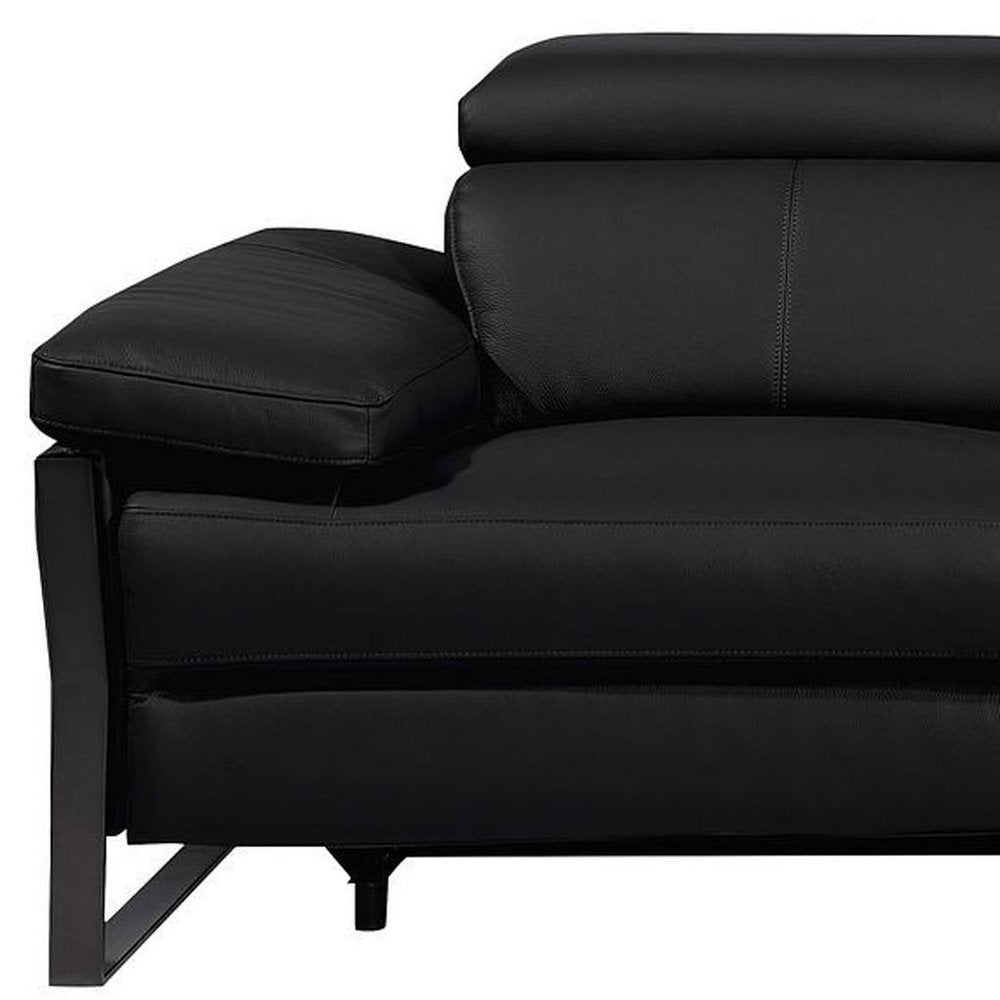 104" Dark Gray Italian Leather Reclining USB Sofa