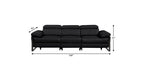 104" Dark Gray Italian Leather Reclining USB Sofa
