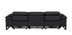 104" Dark Gray Italian Leather Reclining USB Sofa