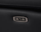 104" Dark Gray Italian Leather Reclining USB Sofa
