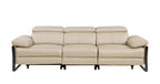 104" Dark Gray Italian Leather Reclining USB Sofa
