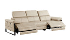 104" Dark Gray Italian Leather Reclining USB Sofa