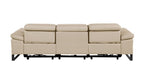 104" Dark Gray Italian Leather Reclining USB Sofa