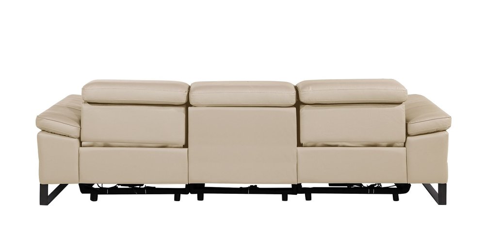104" Dark Gray Italian Leather Reclining USB Sofa